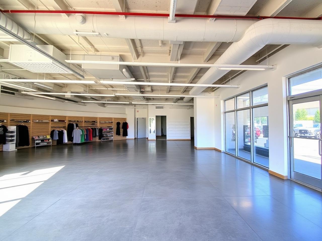 Commercial retail interior after tenant improvement build-out